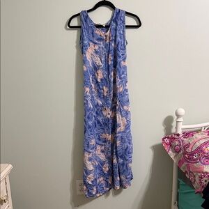 Floral Blue Sleeveless Dress